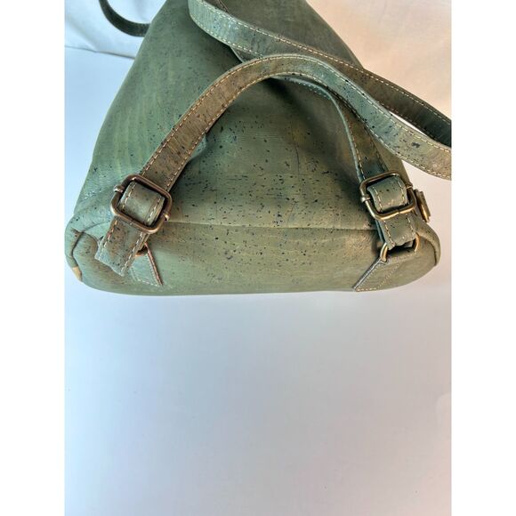 Made In Portugal Tan Olive Green 100% Natural Cork Convertible Sling Backpack main image 9